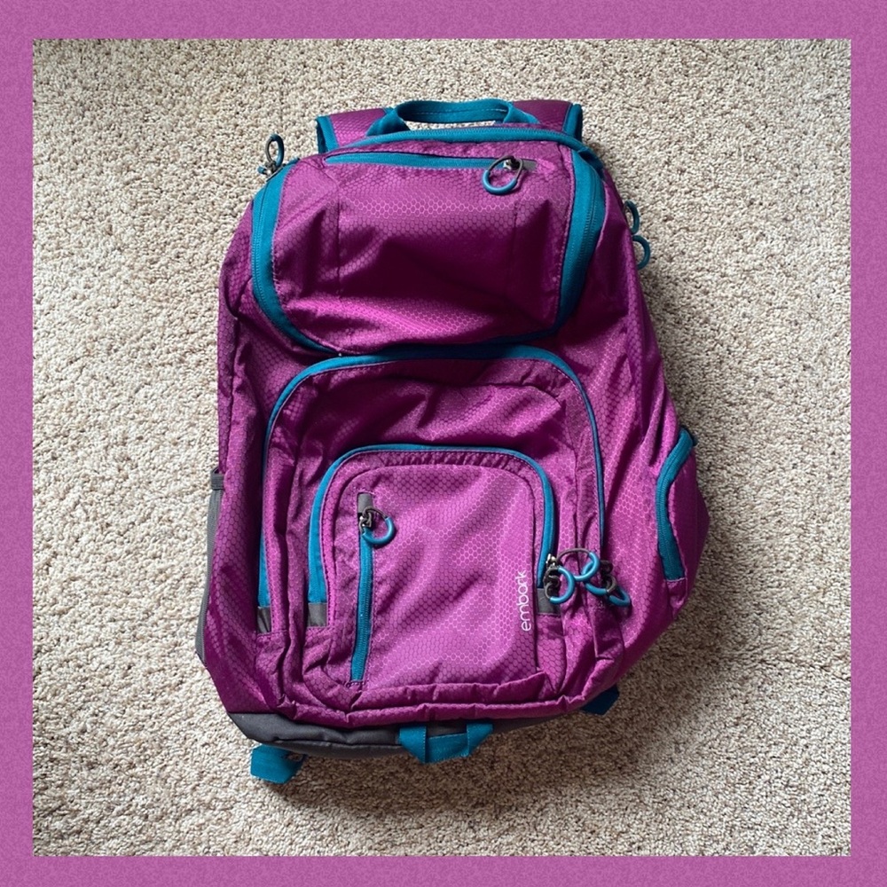 Embark backpack: purple and turquoise, and excellent condition!